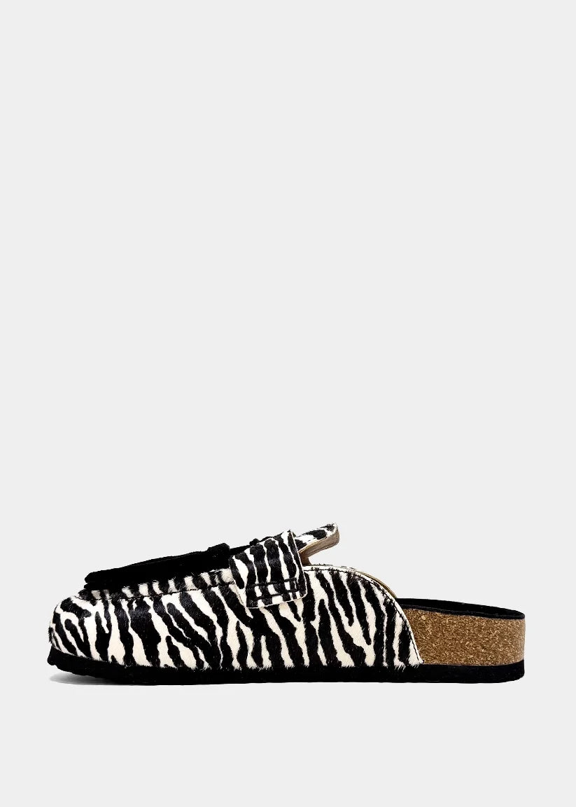 She Shop Ariana Zebra Hair Tassel Mule