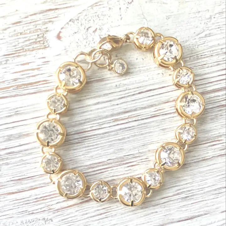 Gold & Crystal Chunky Bracelet