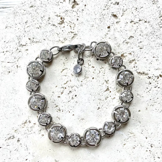 Silver & Crystal Chunky Bracelet