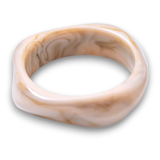 Solid Marble Resin Acrylic Sculpted Geometric Bangle