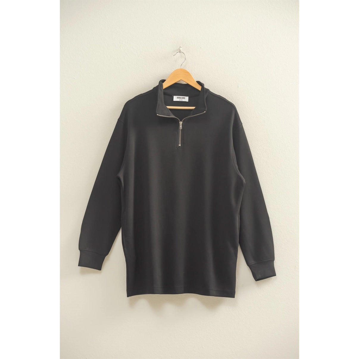 Black Scuba Half Zip Mini Dress