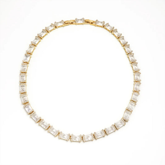 Chic Gold CZ Emerald Cut Tennis