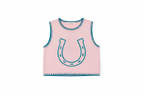 Pink Horseshoe Sweater Vest