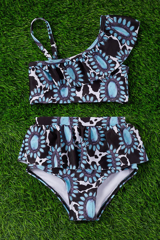 Girl's Concho Printed Swimsuit