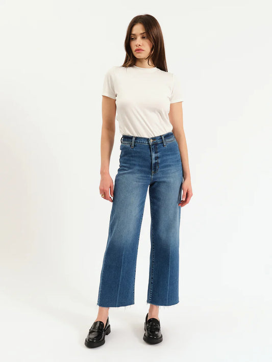 DAZE Pleaser High Rise Wide Ankle Jean