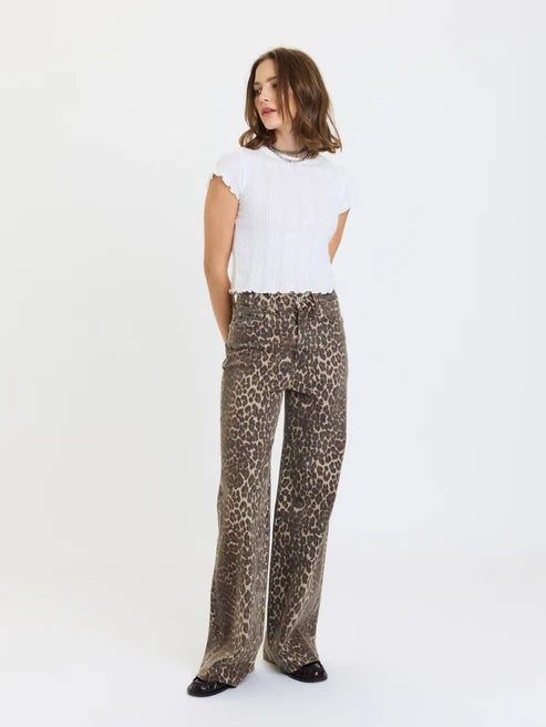 Daze Far Out High Rise Wide Leg Jean- Cool Cat