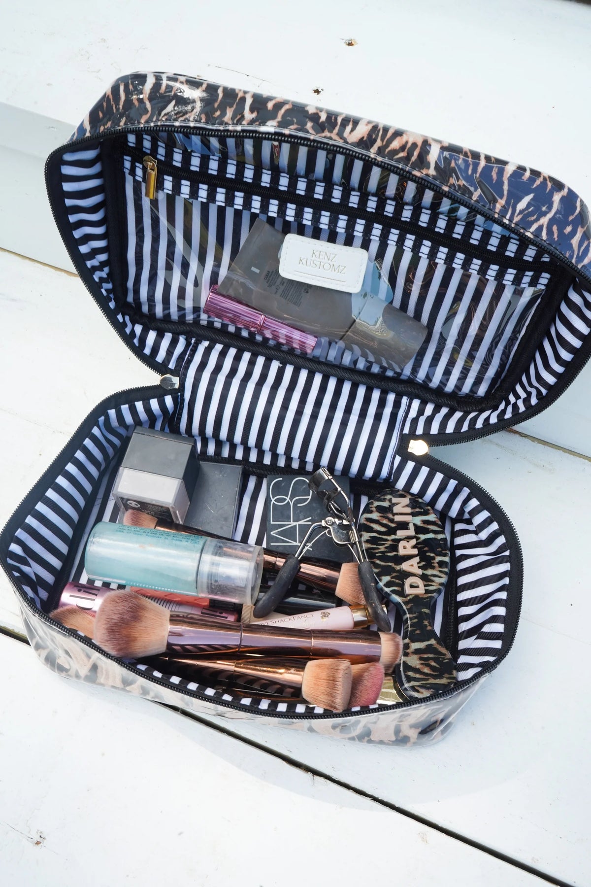 Makeup Luxe Leopard Open Top Bag