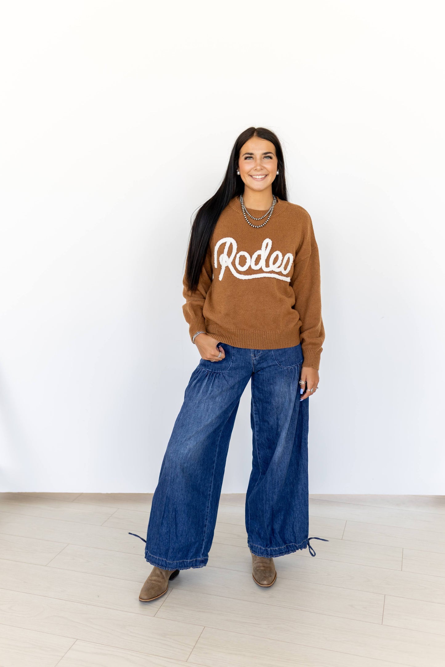 Chenille Rodeo Brown Sweater