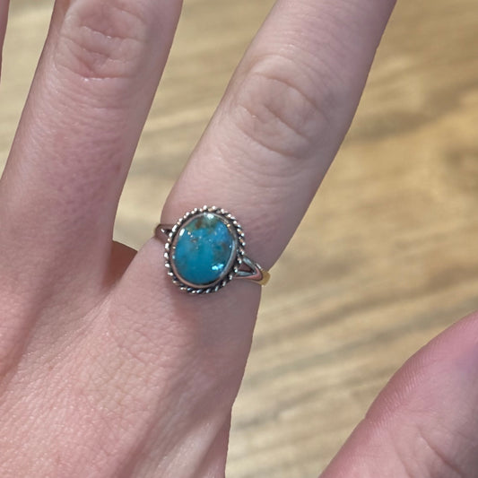 Sterling Silver Oval Turquoise Ring