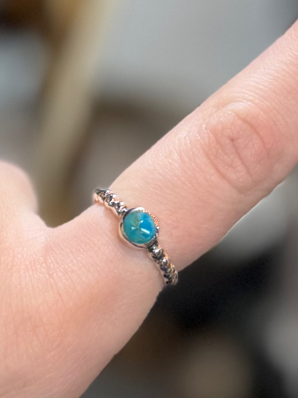 Authentic Turquoise & Sterling Silver Twist Rings