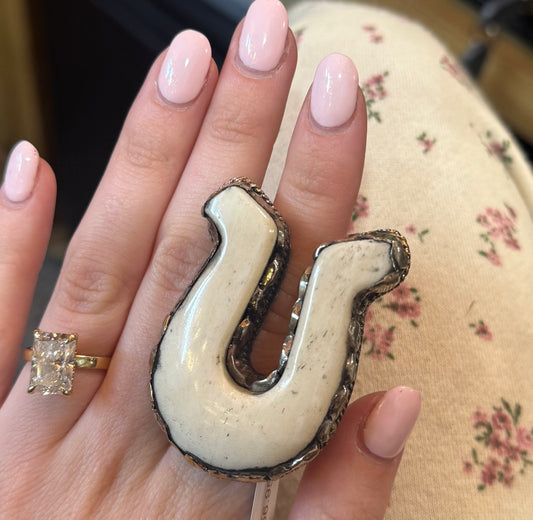 Ivory Horseshoe Statement Ring