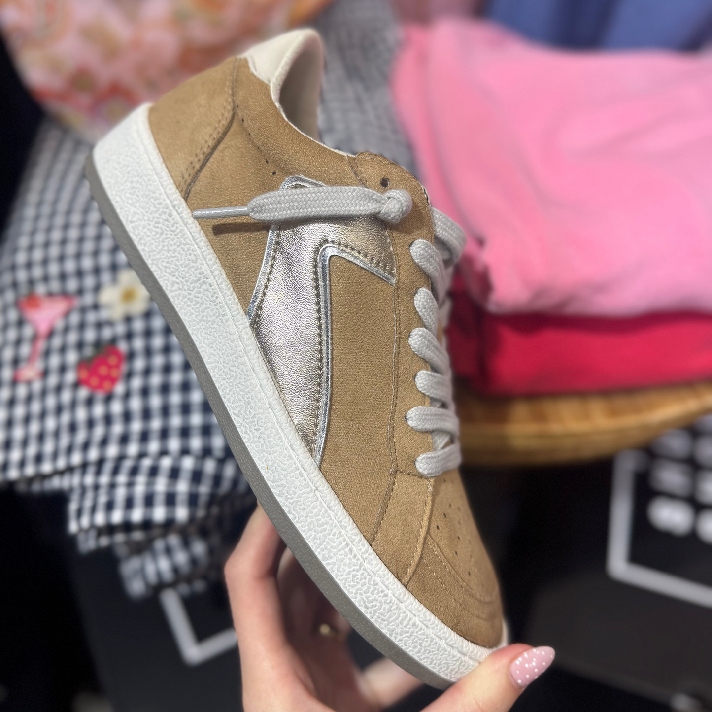 ShuShop Salma Beige Suede Sneaker