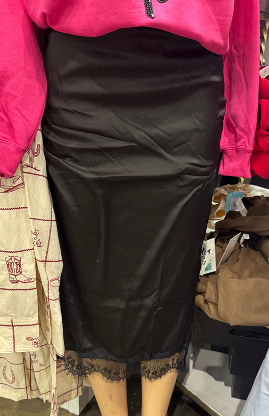 Silk Skirt with Lace