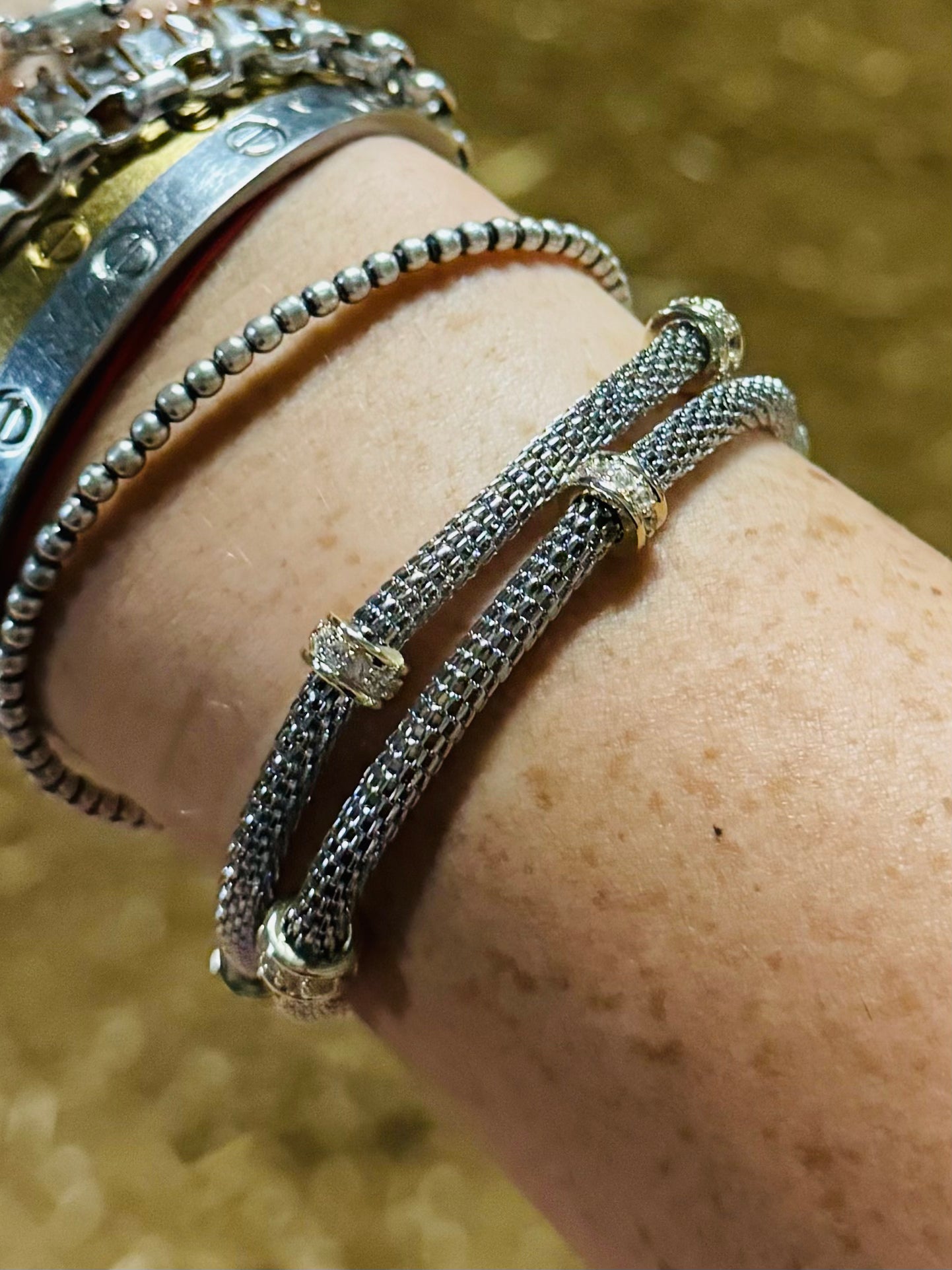 Double Rope Silver Bracelet