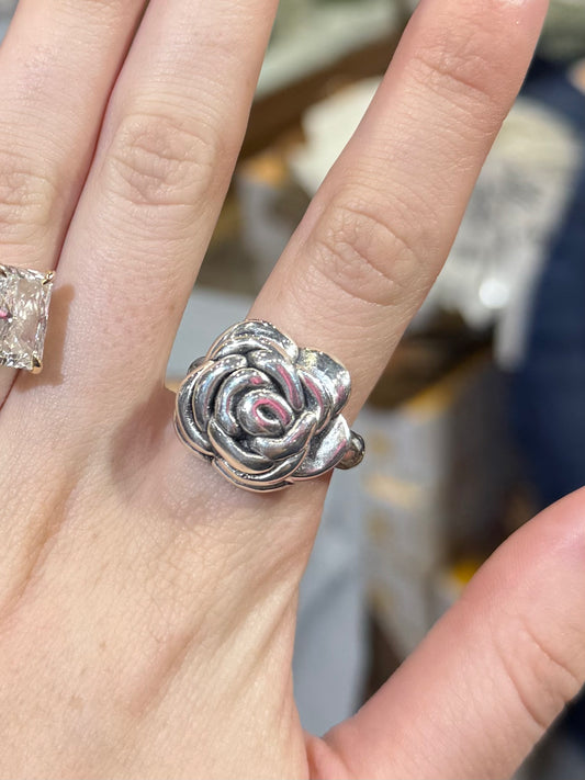 Sterling Silver Rose Ring