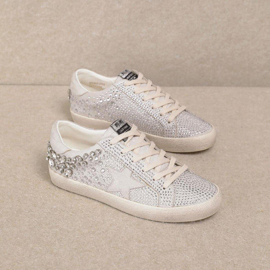 Goldie Silver & Rhinestone Embellished Sneaker