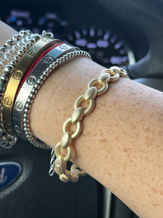 Brushed Gold Chain Bracelet