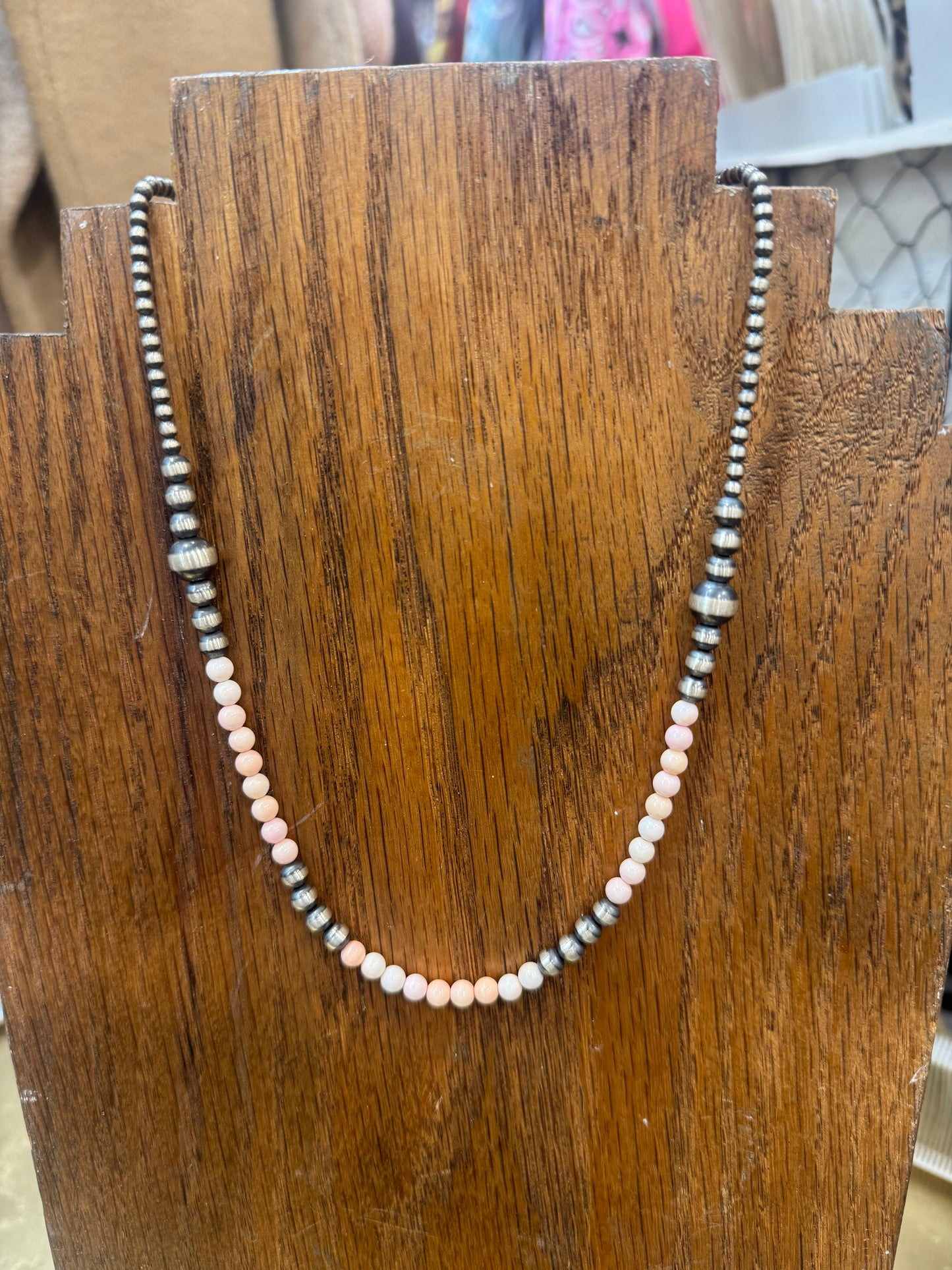 16” Pink & Sterling Pearl Necklace