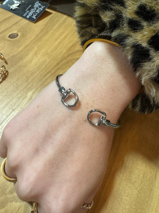 Silver Bit Cuff Bracelet