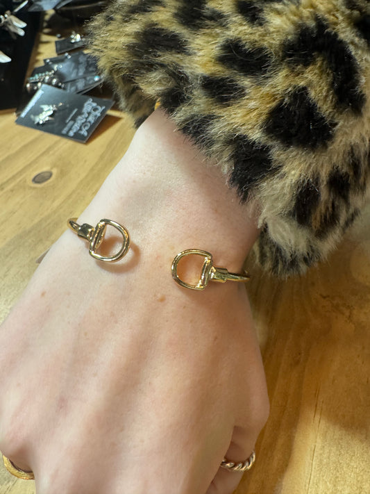 Gold Bit Cuff Bracelet