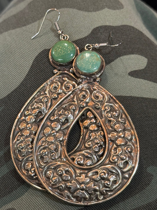 The El Paso Turquoise Coin Silver Earring