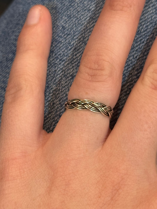 Sterling Silver Braided Rope Ring