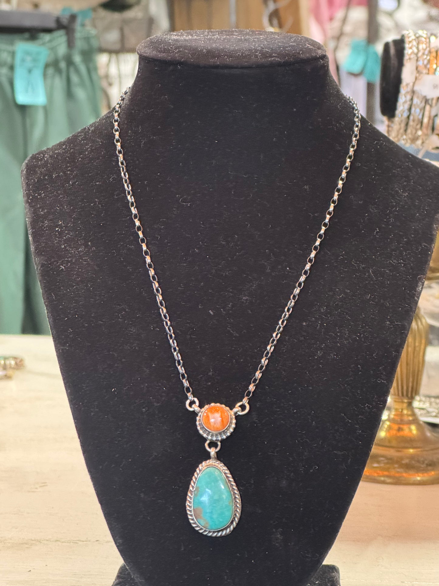 Authentic Turquoise Teardrop Necklace