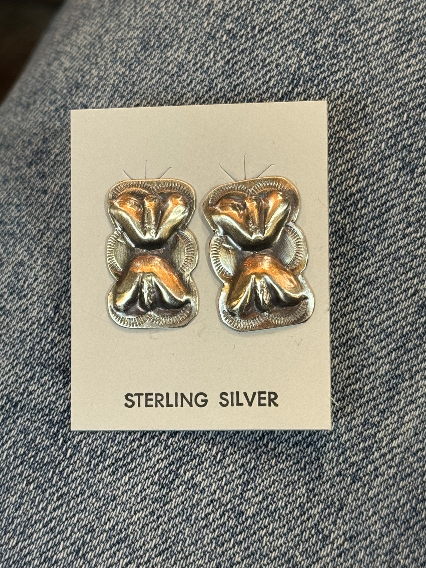 Sterling Silver Concho Post Earrings