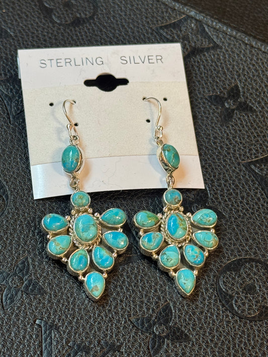 Authentic Turquoise Diamond Shape Earrings