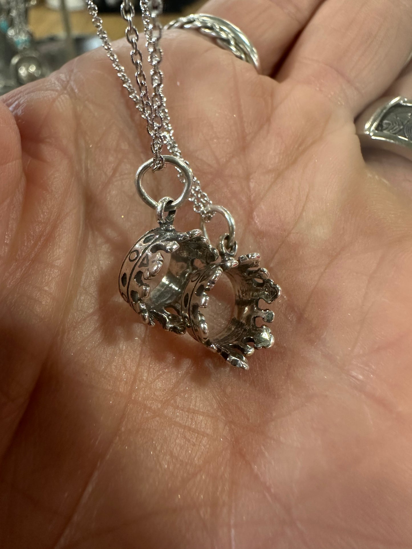 Sterling Silver Crown Necklace
