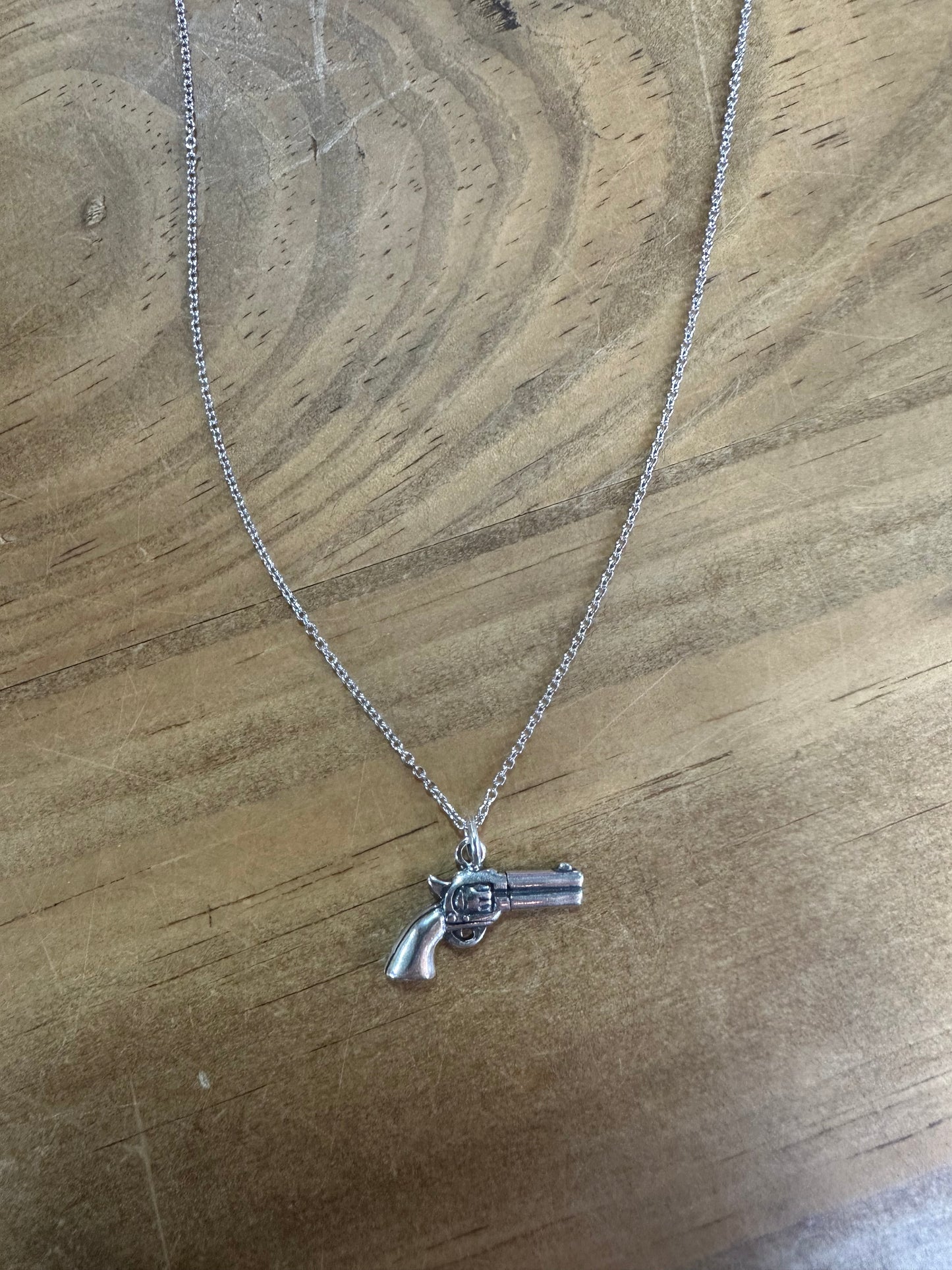 Sterling Silver Pistol Necklace