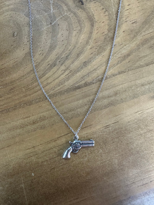 Sterling Silver Pistol Necklace