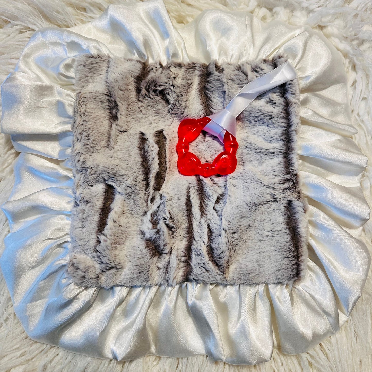 Silver Fox & Ivory Minky Teether