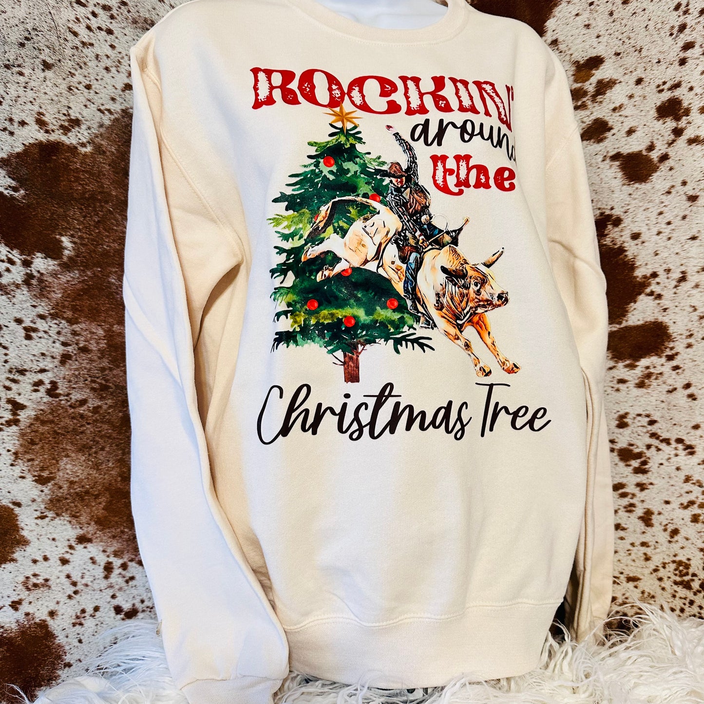 Rockin Bull Rider Christmas Sweatshirt