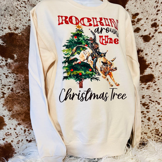 Rockin Bull Rider Christmas Sweatshirt