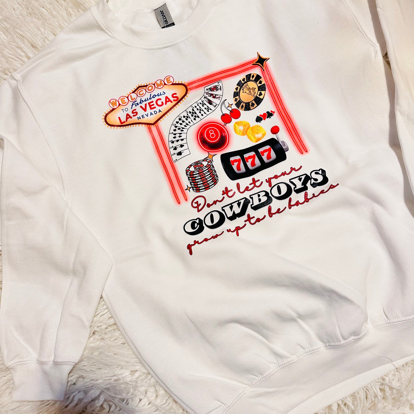 Vegas Cowboys White Sweatshirt