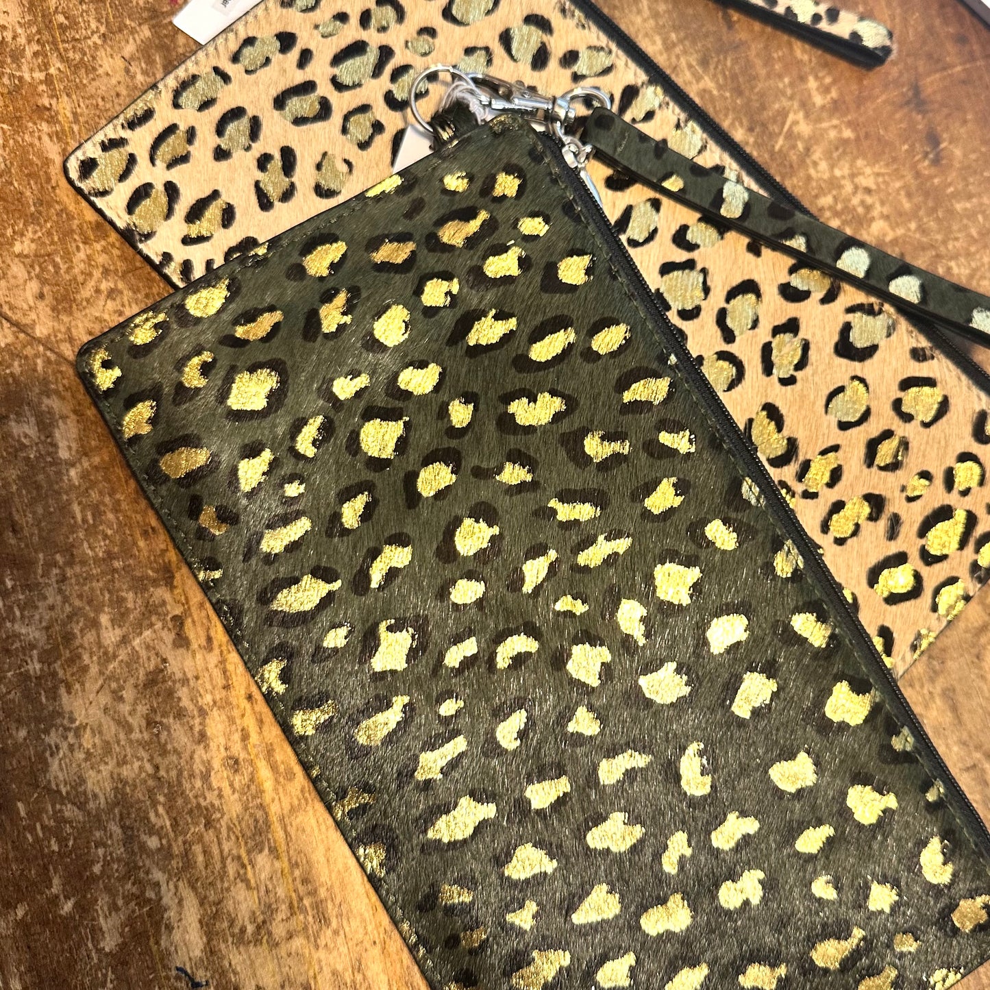 Gold Leopard Print Clutch- 2 colors