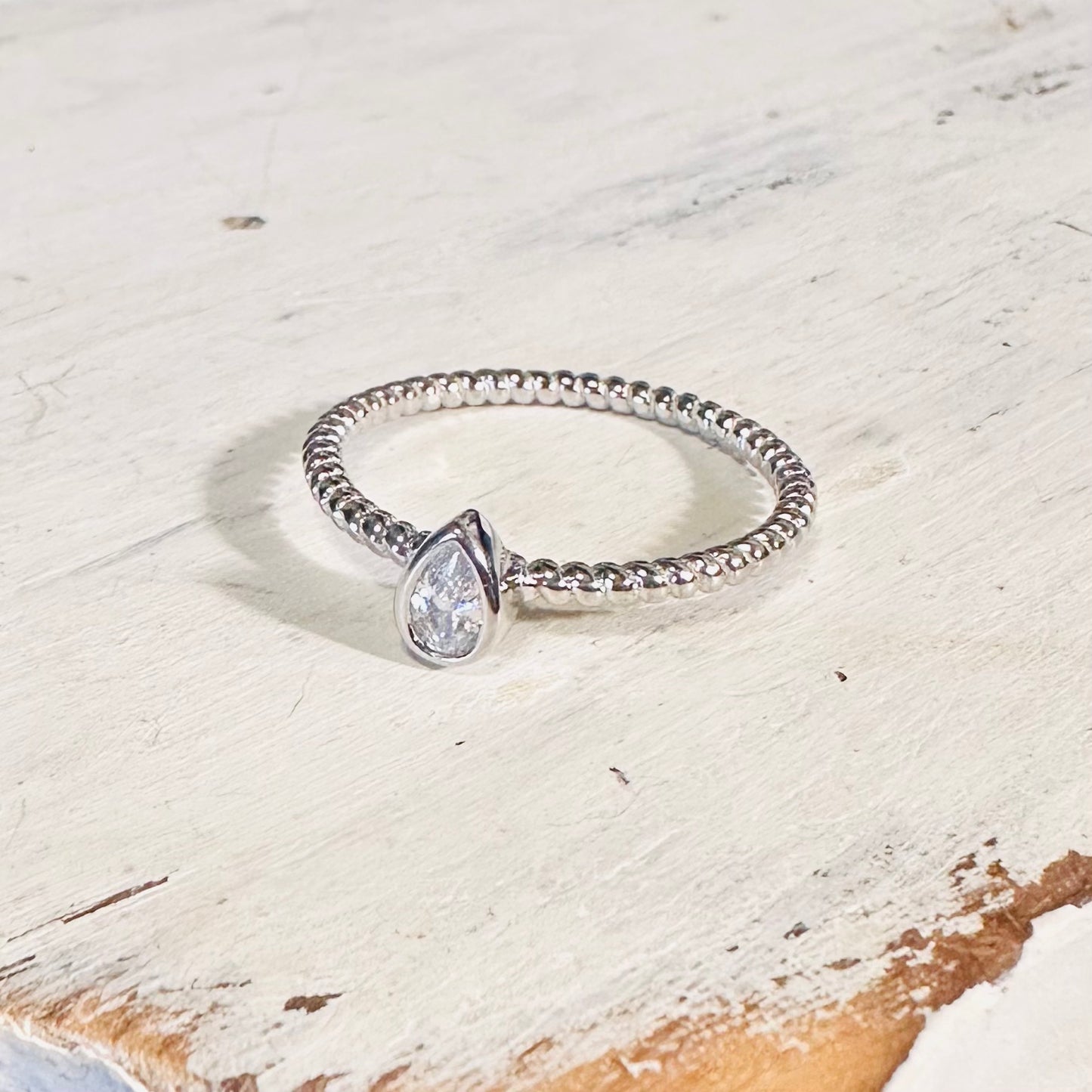 Sterling & Pear Rhinestone Ring