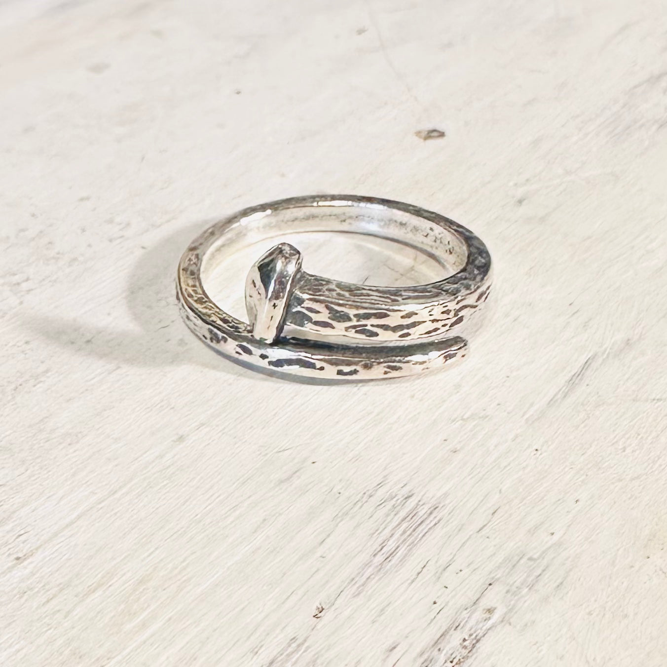 Sterling Textured Nail Ring