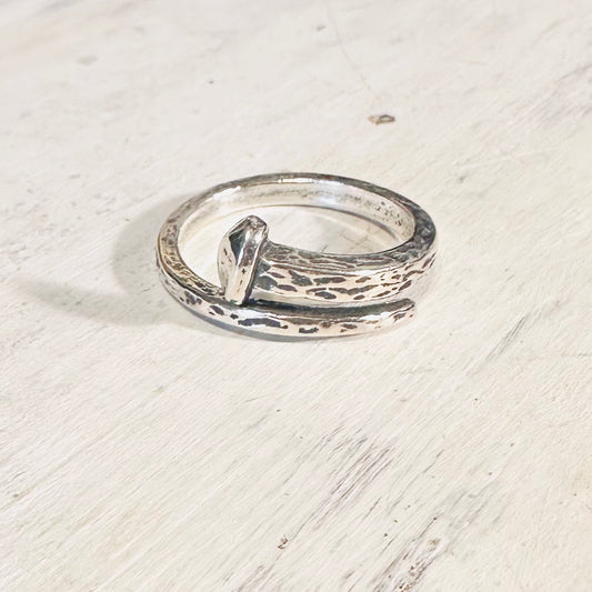 Sterling Textured Nail Ring
