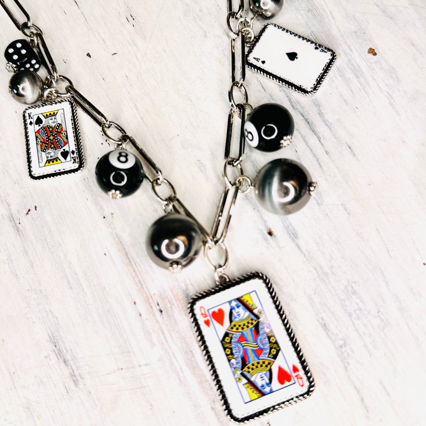 Queen, King, & Ace Charm Necklace