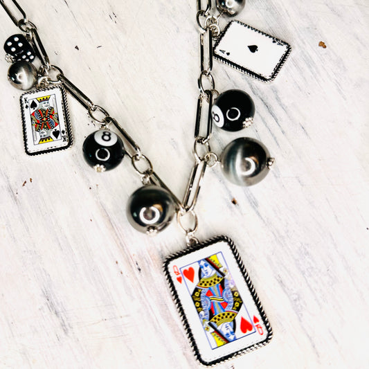 Queen, King, & Ace Charm Necklace