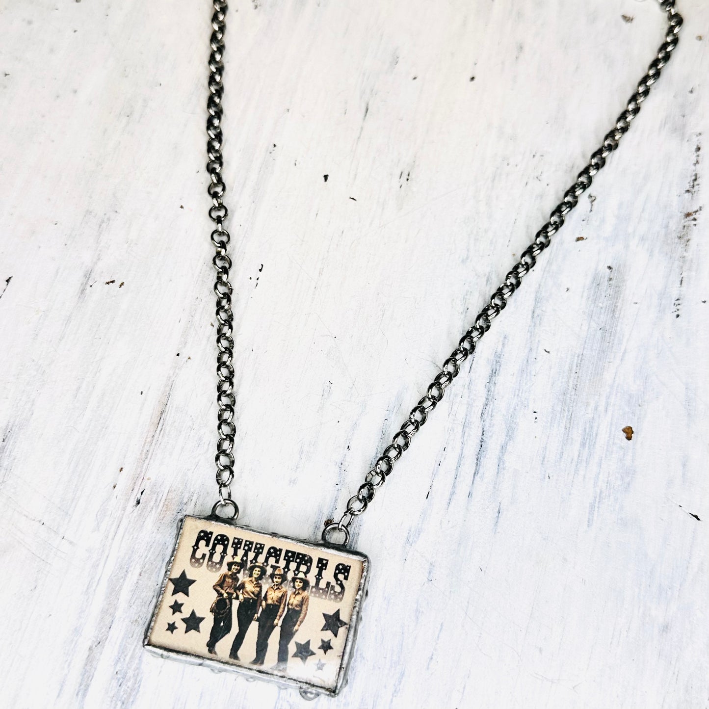 Cowgirls Frame Pendant Necklace