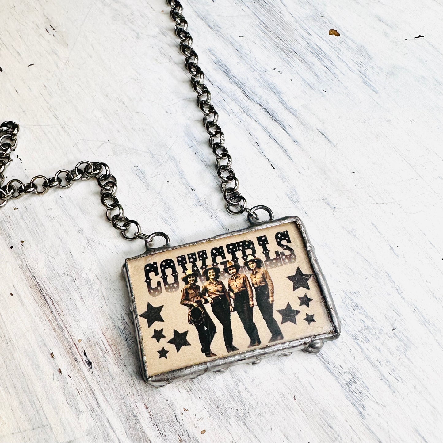 Cowgirls Frame Pendant Necklace