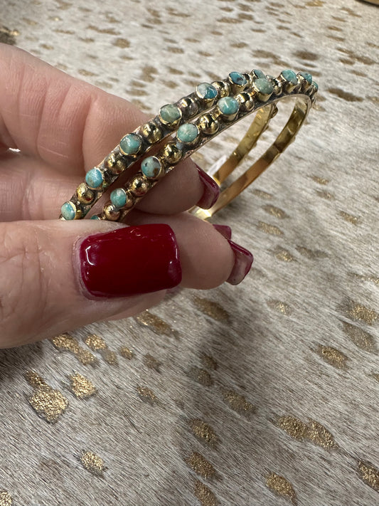 Brass & Turquoise Bangle