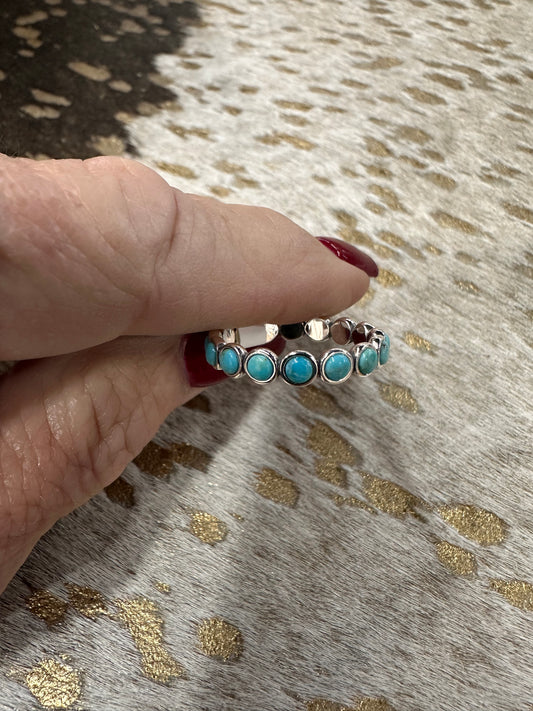 Sterling Silver & Turquoise Band Ring