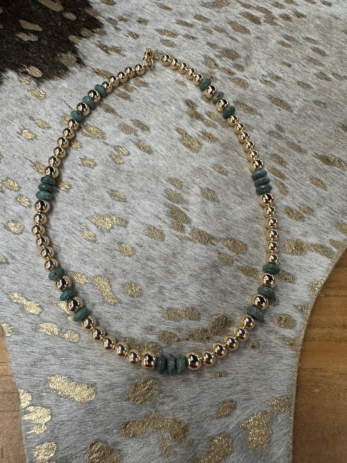 14K Gold & Turquoise Bead Necklace