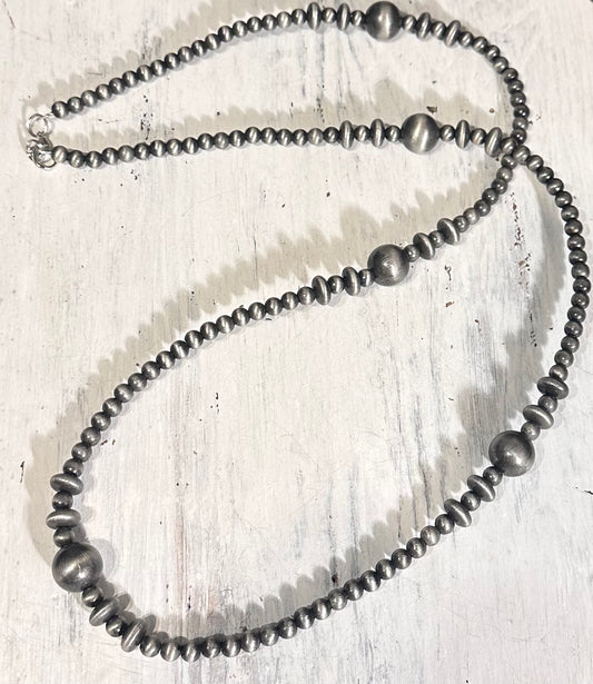 34" Pewter Pearl Graduated Necklace