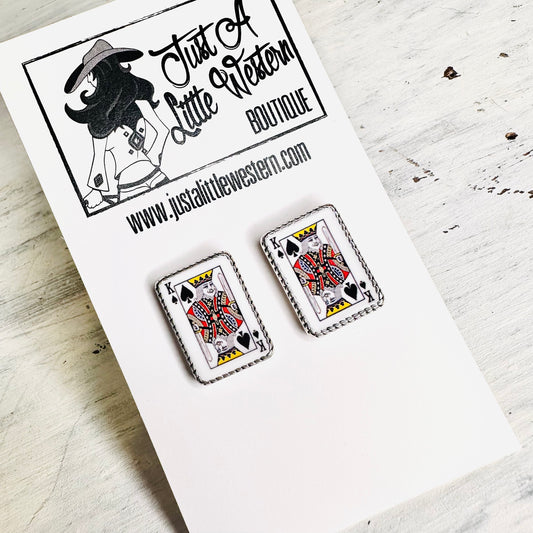 King of Spades Card Post Earring