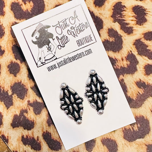Bubble Bead Diamond Post Earring